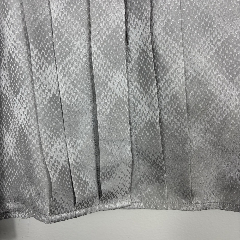Vtg 1980s Yves Saint Laurent Rive Gauche Silk Jacquard Tie-Neck Blouse YSL - Picture 4 of 10